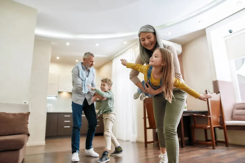 Improve indoor air quality family enjoying indoors