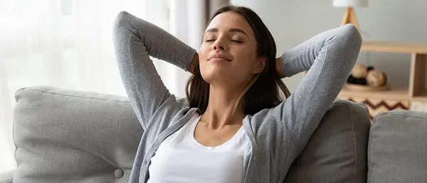 Relaxed Woman Enjoying Interest Free Financing